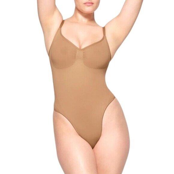 Skims Sculpting Thong Bodysuit XXS/XS (US 0-2) Ochre Tan NWT - Picture 4 of 6